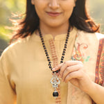 Karungali Malai (Copper wire) with Om Shiva Trishul with Larger Bead - view 8