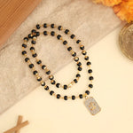 Om Crystal Studded Pendant with Gold Platted Karungali - view 6