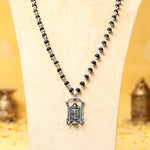 Silver-Capped Karungali Malai with Lord Venkateswara Balaji Pendant - view 3