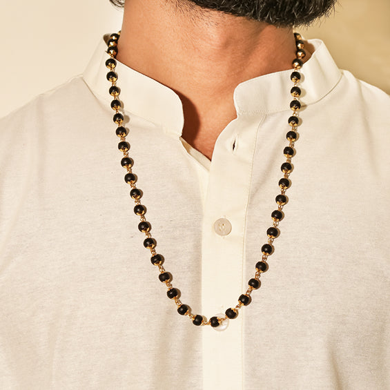 Divine Karungali Malai with Gold Capped Beads | Govt Lab Certified - view 3