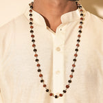 Divine Rudraksha & Karungali Malai in Silver Finish