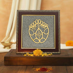 Shubh Labh Raw Pyrite Frame | Swastika Symbol for Prosperity
