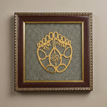 Shubh Labh Raw Pyrite Frame | Swastika Symbol for Prosperity