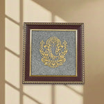 Lord Ganesha Raw Pyrite Frame | Brings Good Luck & Abundance