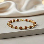 Gold Cap 5 Mukhi Rudraksha Bracelet