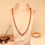 108 Beads 5 Mukhi Rudraksha Mala & Bracelet Combo