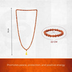 108 Beads 5 Mukhi Rudraksha Mala & Bracelet Combo - view 2