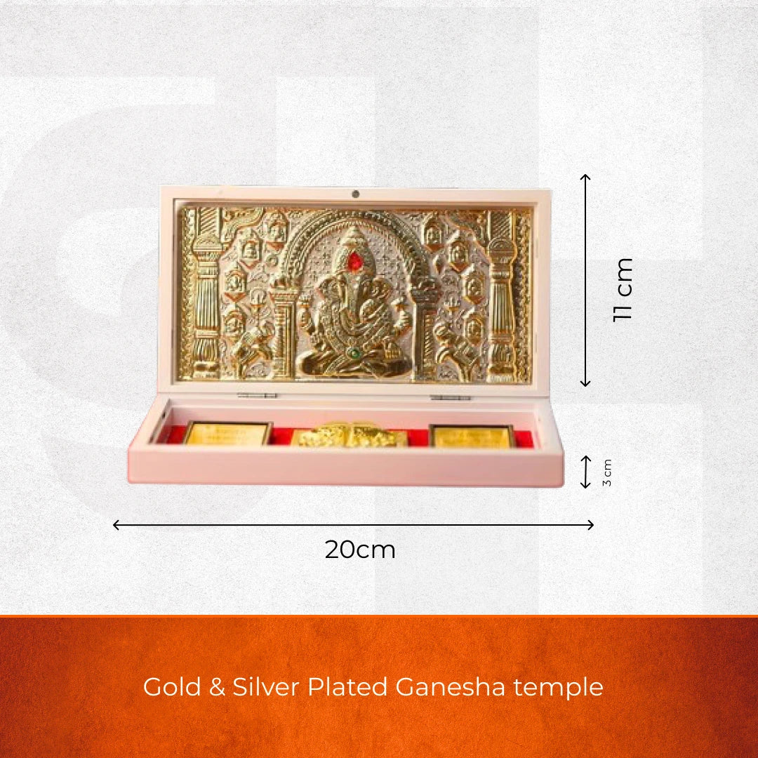 Divine Ganesha Pocket Temple - Gold & Silver Plated - view 2