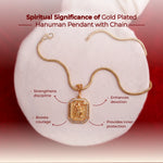 Gold Plated Hanuman Pendant with Chain - view 3