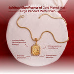 Gold Plated Maa Durga Pendant With Chain - view 3