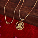 Gold Plated Shree Ram Pendant Chain Necklace - view 4