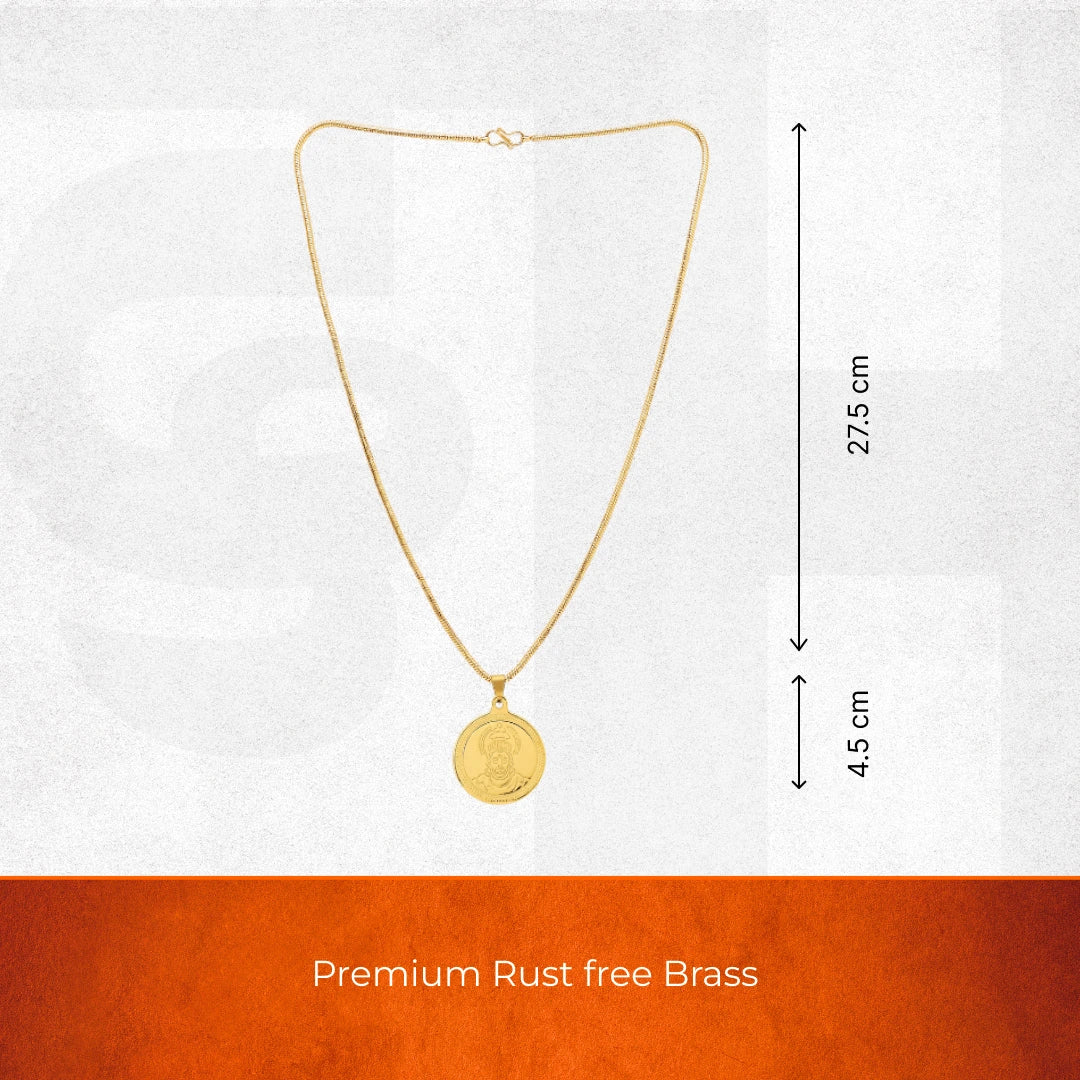 Gold Plated Hanuman Ji Coin Necklace - view 6