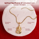 Gold plated Lord Ganesh Pendant - view 2