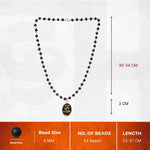 Karungali Malai with Gold-Plated Caps & Om Namah Shivaya Pendant - view 2