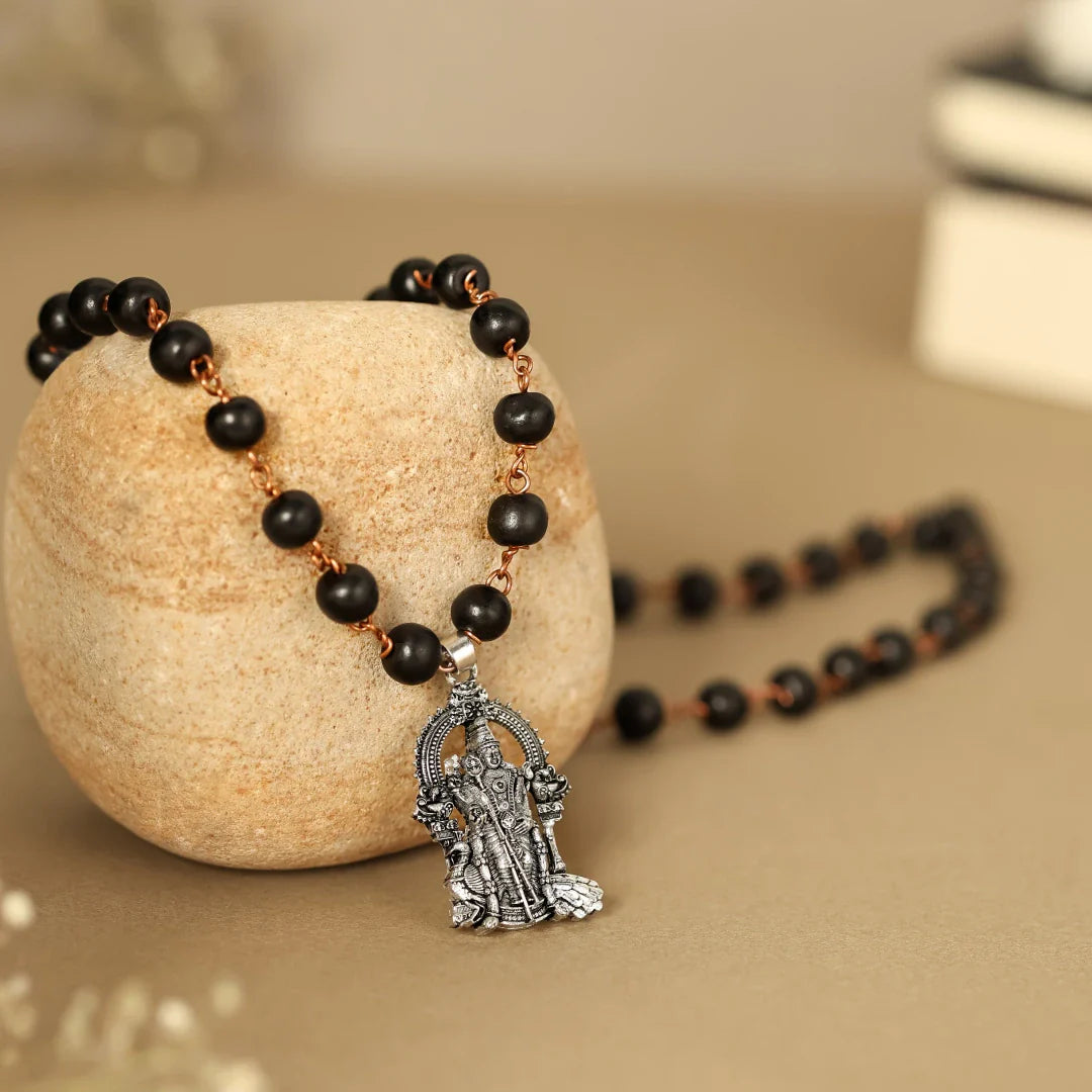 Karungali Malai (Copper wire) with Lord Murugan Pendant - view 4