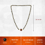 Karungali Mala in Silver-Cap with 5 Mukhi Rudraksha - view 3