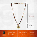 Rudraksha Karungali Malai in Gold-Cap with Shiv Pendant - view 3