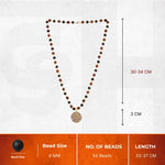 Rudraksha Karungali Malai in Gold-Cap with Om Pendant - view 4