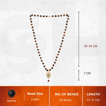Rudraksha Karungali Malai in Gold-Cap with Shiv Trishul & Rudraksha Pendant - view 3