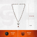 Rudraksha Karungali Mala in Silver-Cap with Shiv Trishul & Rudraksha Pendant - view 2