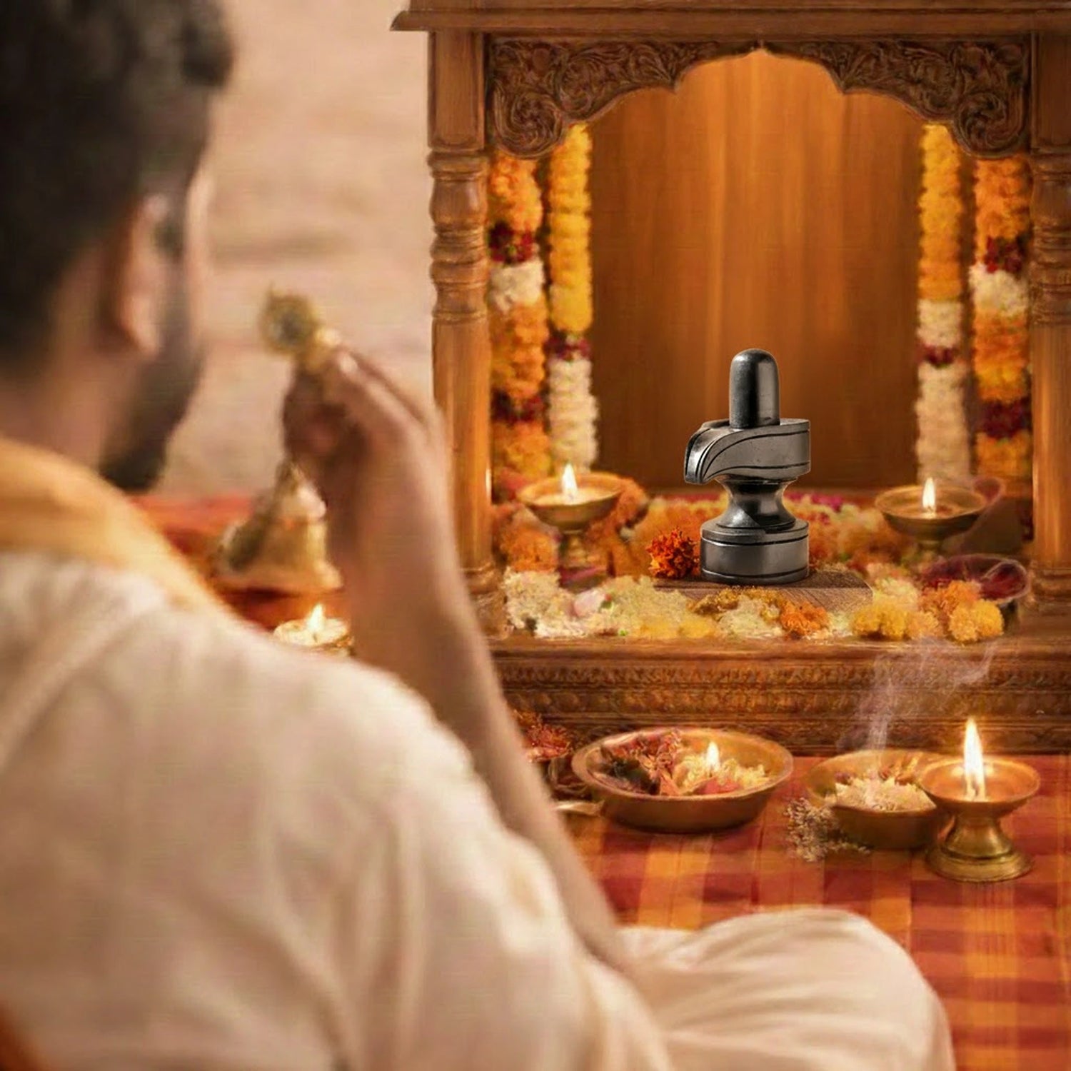 Divine Hindu Shivling Karungali Idol – Ebony Wood