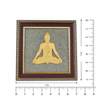 Meditating 7 Chakra Body Raw Pyrite Frame for Energy Alignment - view 2