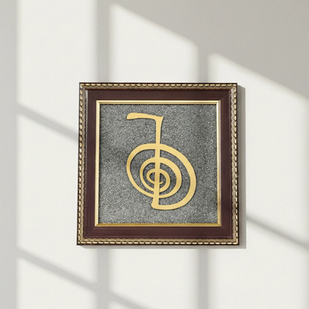 Reiki Healing Raw Pyrite Frame for Balancing Chakra