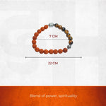 Spiritual Harmony Bracelet - Tiger's Eye, Rudraksha, and Buddha Symbol - view 3