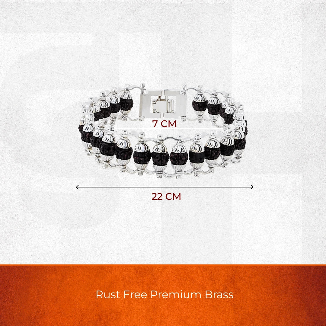 Silver Plated Premium Rudraksha Chain Bracelet - view 4