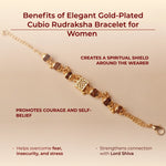 Elegant Gold-Plated Cubio Rudraksha Bracelet for Women
