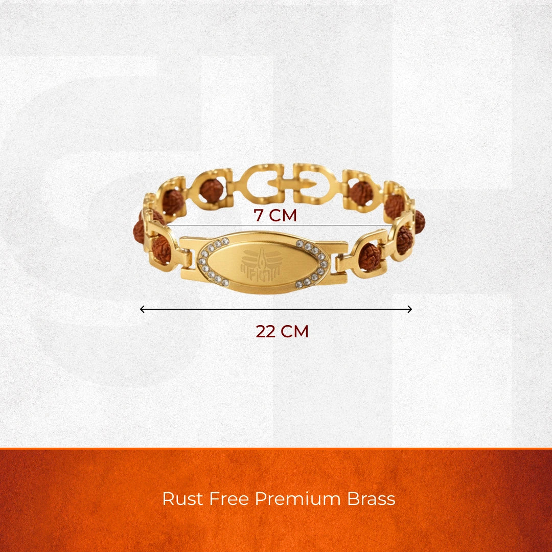 Gold Plated Mahakal Rudraksha Bracelet - view 3