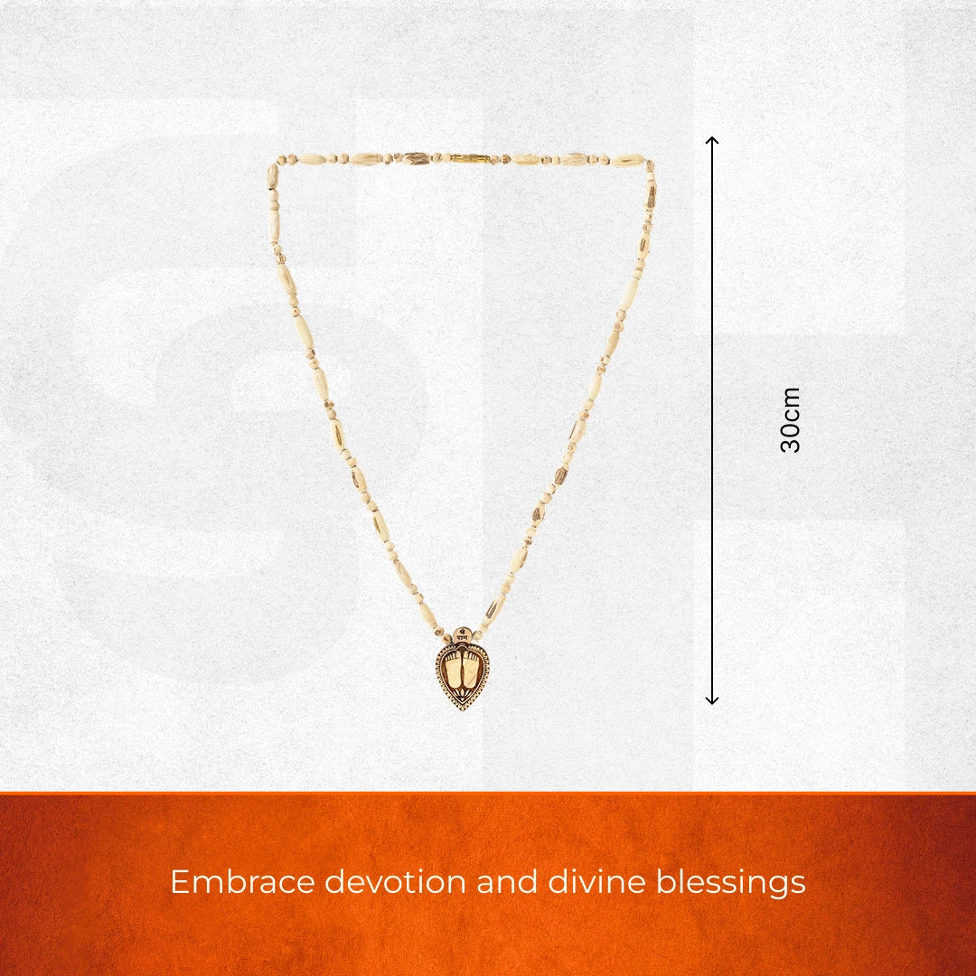 Shri Ram Charan Tulsi Mala Pendant | Blessings of Shri Ram Ji - view 2