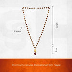 Gold-Plated Rudraksha Shiva Damroo Trishool Necklace - view 4