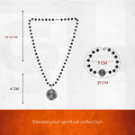 Lord Murugan Silver-Capped Karungali Combo (Pendant & Bracelet) - view 2
