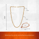 Golden Cap Rudraksha Necklace & Bracelet Combo - view 3