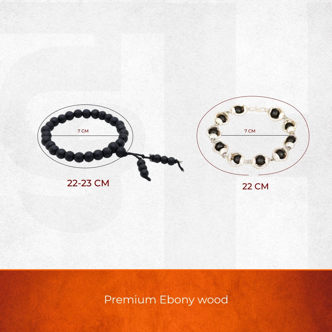 Karungali Bracelet Combo | Silver Cap & Classic Pair with Govt. Certification