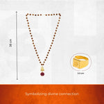 Gold-Plated Rudraksha Shiva Damroo Trishool Necklace & Trishool Ring