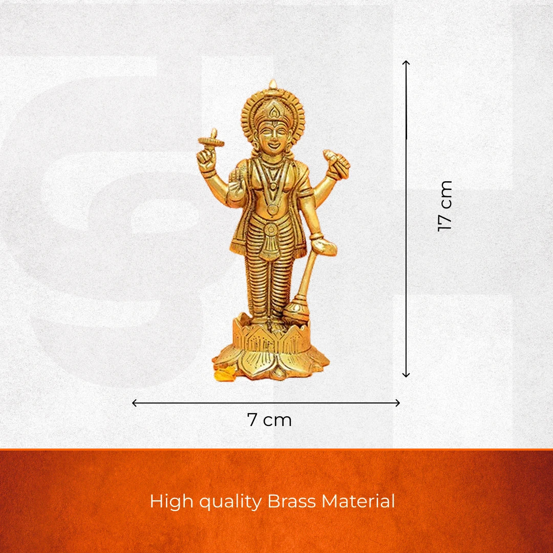 Brass Standing Vishnu Idol