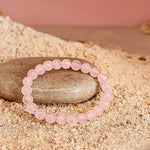 Rose Quartz Heart Chakra Set | Rose Quartz Anklet & Bracelet Combo