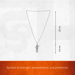 Silver Plated Standing Hanuman Gadha Pendant - view 3