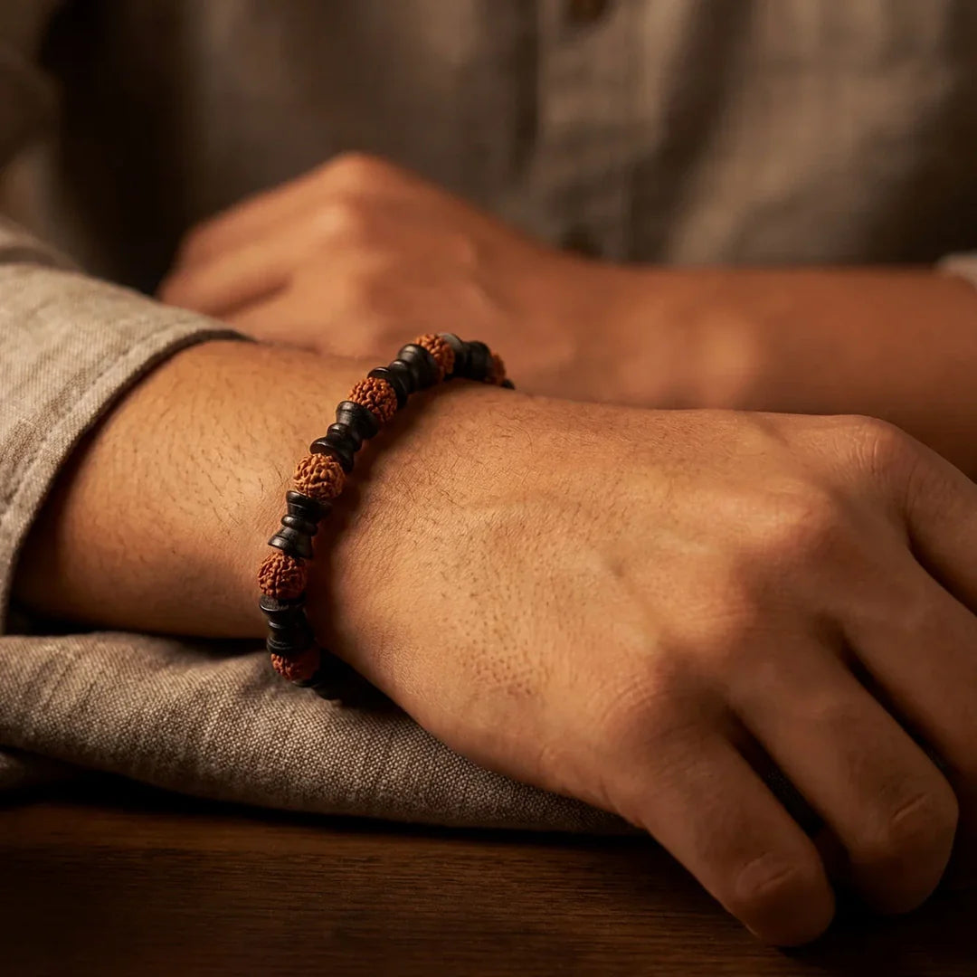 Har Har Mahadev Rudraksha Damru Bracelet Shiva's Blessing - view 6