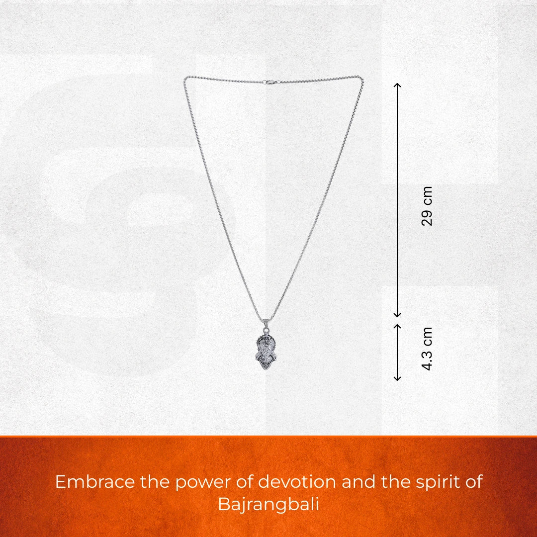 Silver Plated Hanuman Ji Face Pendant - view 2