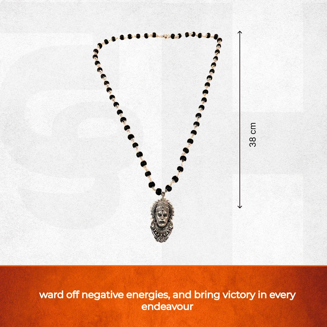 Karungali Mala with Hanuman Face - Silver - view 3