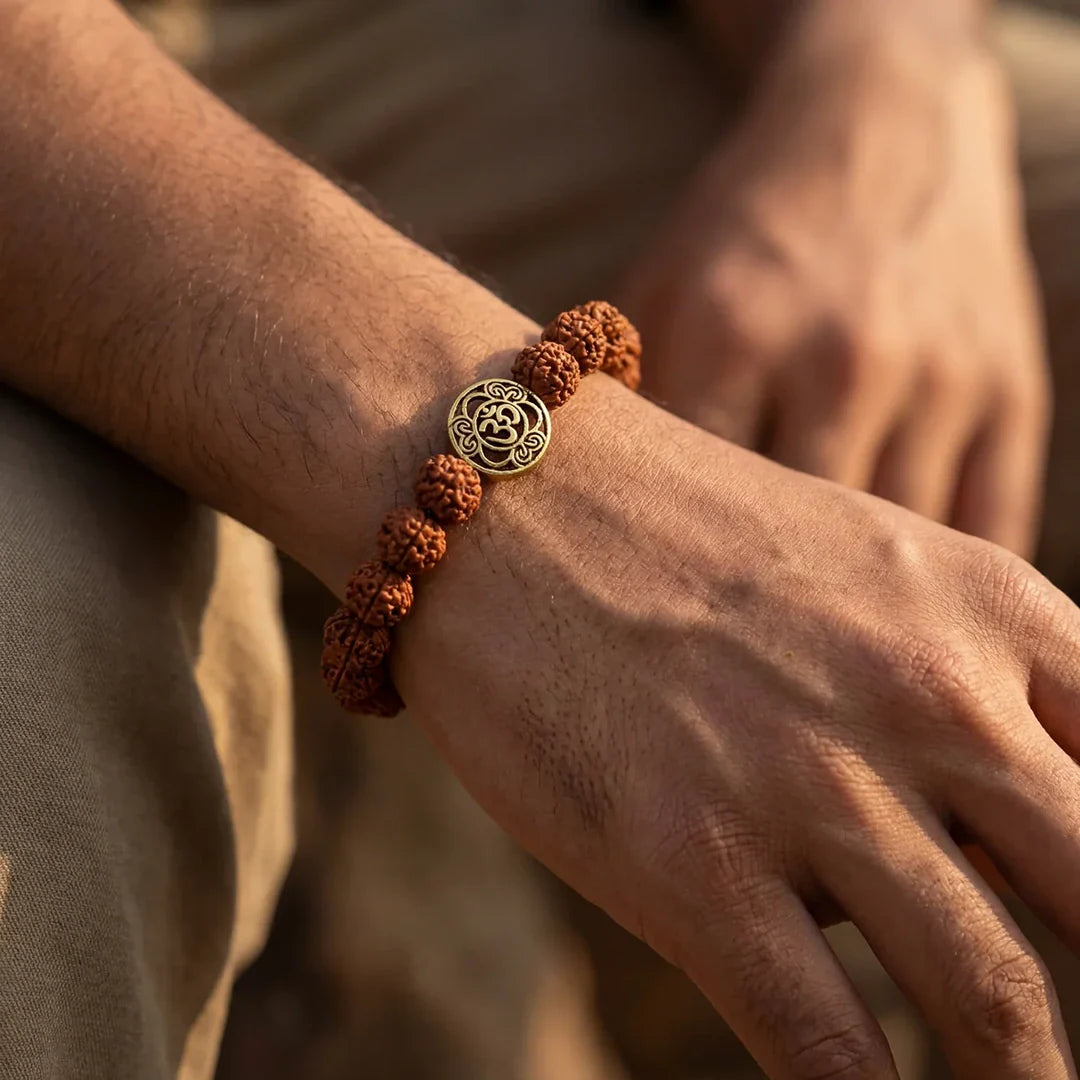 OM Rudraksha Bracelet Cosmic Energy Wristband - view 6