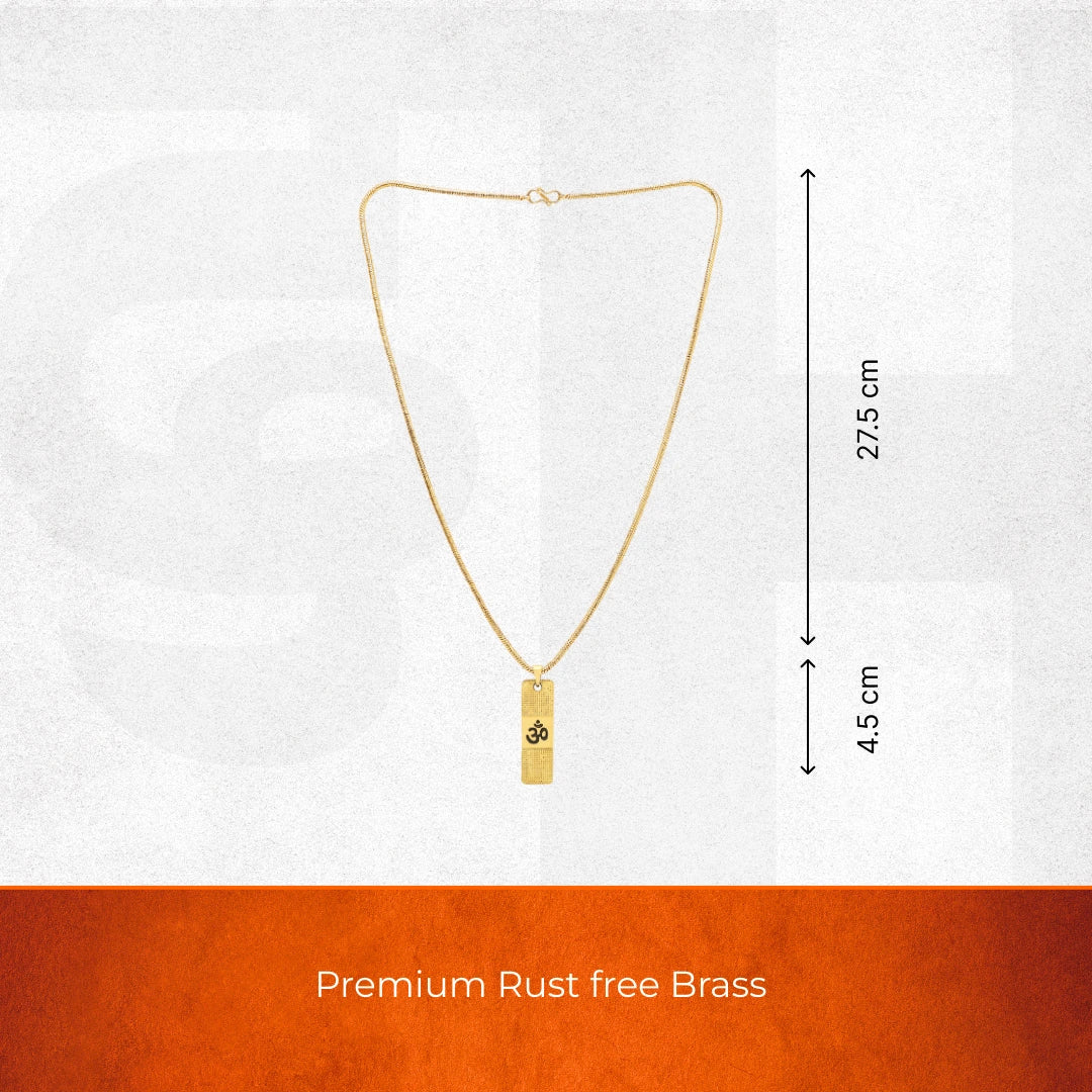 Gold Plated OM Pendant With Chain