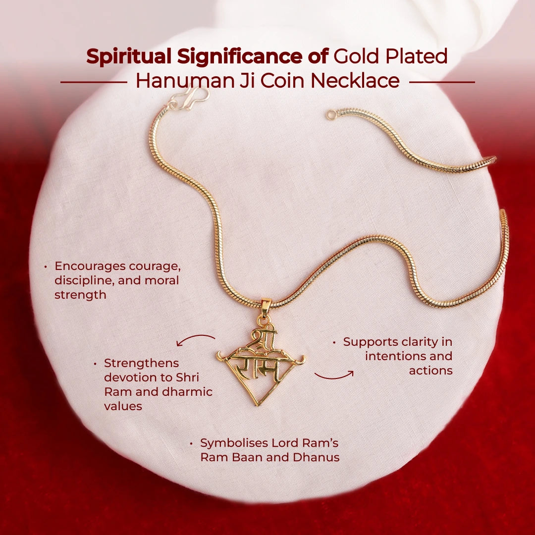 Gold Plated Ram Baan Dhanus Pendant Necklace - view 3