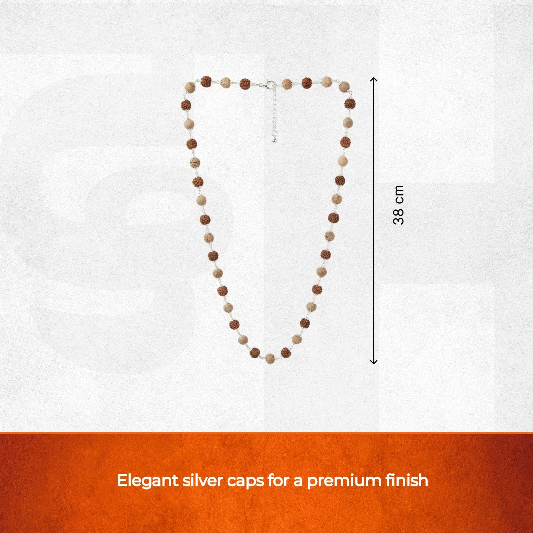 Tulsi Rudraksha Mala Silver Cap 54 beads - view 7