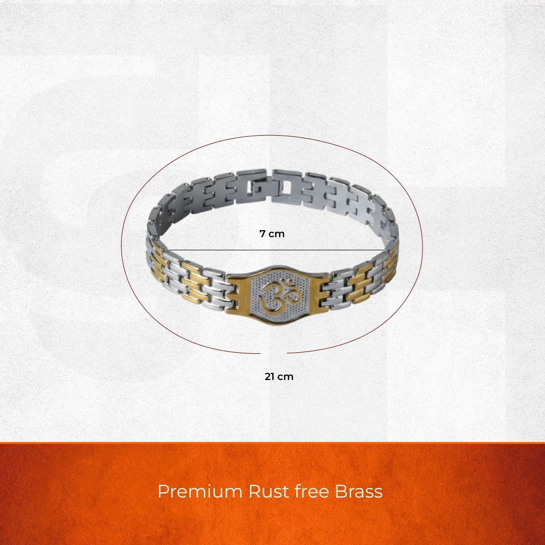 Om Gold Plated Duotone Bracelet - view 2