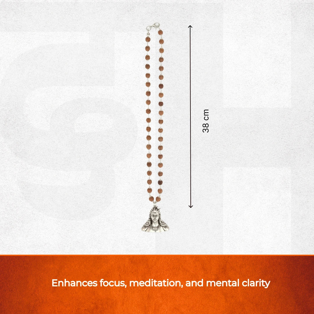 Rudraksha Silver cap with Adiyogi Pendant - view 9