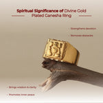 Divine Gold Plated Ganesha Ring - view 3